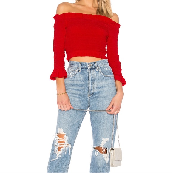 lovers + friends hampton top in crimson - Picture 4 of 8